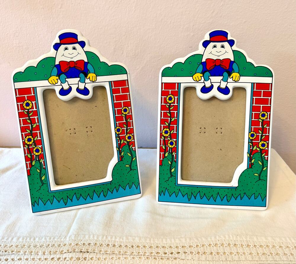 Vintage Humpty Dumpty Ceramic Photo Frame Nursery Childrens Decor